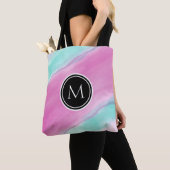 Monogram kleurrijke Waterverf Tote Bag (Dichtbij)