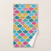 Monogram kleurrijke zeemeermin bad handdoek (Handdoek)