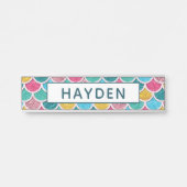 Monogram kleurrijke zeemeermin deurbordje (Voorkant)