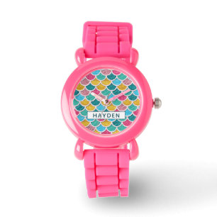 Monogram kleurrijke zeemeermin horloge
