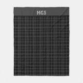 Monogram Knus Zwart Plaid  Fleece Deken (Voorkant)