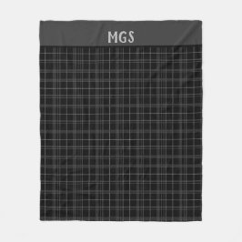 Monogram Knus Zwart Plaid  Fleece Deken