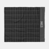 Monogram Knus Zwart Plaid  Fleece Deken (Voorkant (Horizontaal))
