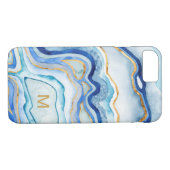 Monogram | Kobalt Agate II Case-Mate iPhone Case (Achterkant (Horizontaal))