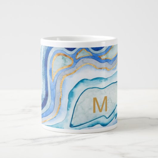 Monogram | Kobalt Agate II Grote Koffiekop (Voorkant)