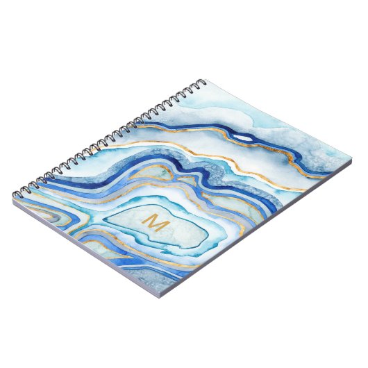Monogram | Kobalt Agate II Notitieboek (Linkerzijde)