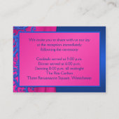 Monogram kobalt en Fuchsia Damast Behuizing Kaart (Achterkant)