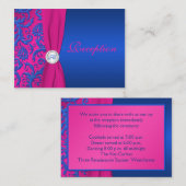 Monogram kobalt en Fuchsia Damast Behuizing Kaart (Voorkant / Achterkant)