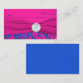 Monogram kobalt en fuchsia plaats kaarten plaatskaartje (Voorkant / Achterkant)