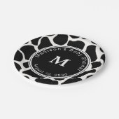 Monogram Koe Afdrukken Baby shower Papieren Bordje (Gekanteld)