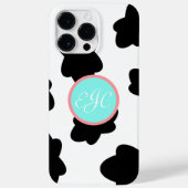 Monogram Koe Afdrukken iPhone 14 Pro Max Hoesje (Achterkant)