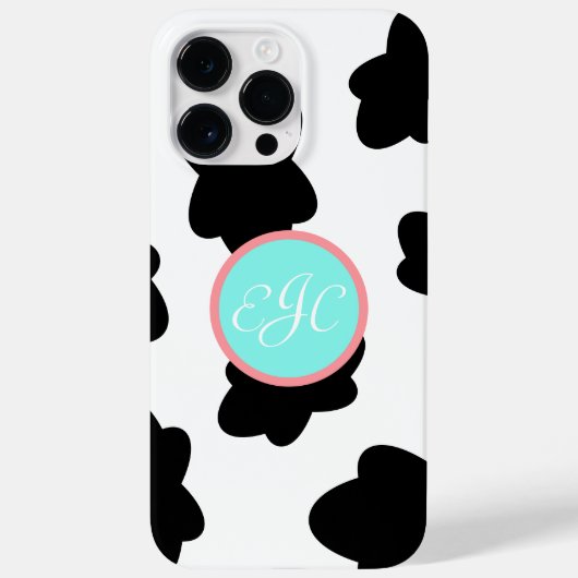Monogram Koe Afdrukken iPhone 14 Pro Max Hoesje (Achterkant)