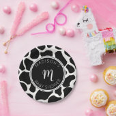 Monogram Koe Afdrukpapier Bord Baby shower (Feest)