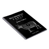 Monogram  Koe Aftredingszwart Guest Book Notitieboek (Rechterzijde)