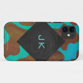 Monogram Koe Bruin en Blauwgroen afdrukken Case-Mate iPhone Case (Achterkant (horizontaal))