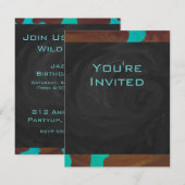 Monogram Koe Bruin en Blauwgroen afdrukken Kaart (Voorkant / Achterkant)