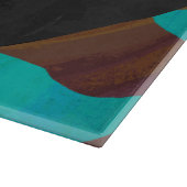 Monogram Koe Bruin en Blauwgroen afdrukken Snijplank (Hoek)