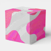 Monogram Koe Hot Pink en White Print Bedankdoosjes (Achterkant)