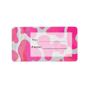 Monogram Koe Hot Pink en White Print Etiket
