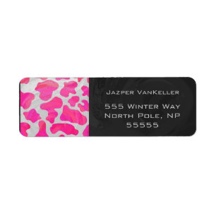 Monogram Koe Hot Pink en White Print Etiket
