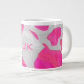 Monogram Koe Hot Pink en White Print Grote Koffiekop (Voorkant rechts)