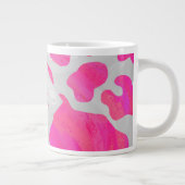 Monogram Koe Hot Pink en White Print Grote Koffiekop (Rechts)