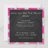 Monogram Koe Hot Pink en White Print Kaart (Achterkant)