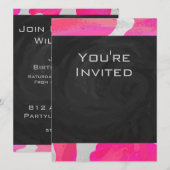 Monogram Koe Hot Pink en White Print Kaart (Voorkant / Achterkant)