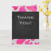 Monogram Koe Hot Pink en White Print Kaart (Gele Bloem)