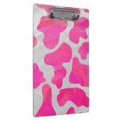 Monogram Koe Hot Pink en White Print Klembord (Rechts)