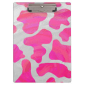 Monogram Koe Hot Pink en White Print Klembord (Voorkant)
