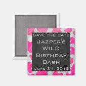 Monogram Koe Hot Pink en White Print Magneet (Voorkant / Achterkant)