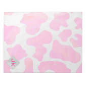 Monogram Koe Hot Pink en White Print Notitieblok (Voorkant)