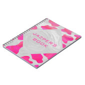 Monogram Koe Hot Pink en White Print Notitieboek (Linkerzijde)