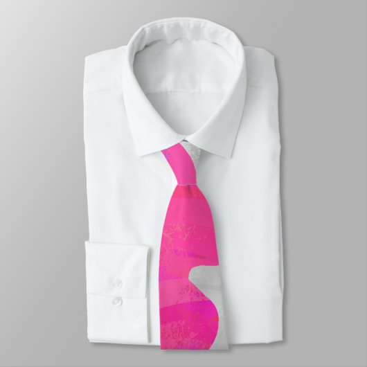 Monogram Koe Hot Pink en White Print Stropdas (Gebonden)