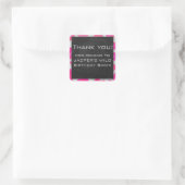 Monogram Koe Hot Pink en White Print Vierkante Sticker (Tas)