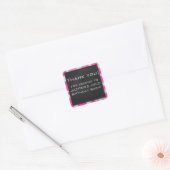 Monogram Koe Hot Pink en White Print Vierkante Sticker (Envelop)