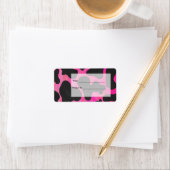 Monogram Koe Hot Pink en zwarte afdrukken Etiket (Insitu)