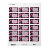 Monogram Koe Hot Pink en zwarte afdrukken Etiket (Full Sheet)