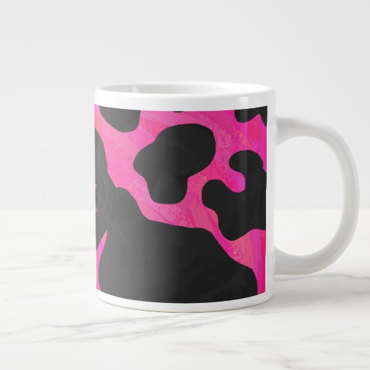 Monogram Koe Hot Pink en zwarte afdrukken Grote Koffiekop (Rechts)