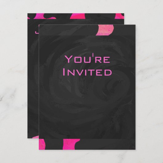 Monogram Koe Hot Pink en zwarte afdrukken Kaart (Voorkant / Achterkant)