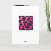Monogram Koe Hot Pink en zwarte afdrukken Kaart (Achterkant)