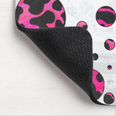 Monogram Koe Hot Pink en zwarte afdrukken Muismat (Hoek)