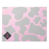 Monogram Koe Hot Pink en zwarte afdrukken Notitieblok (Voorkant)