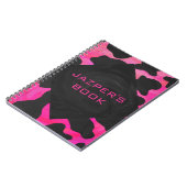 Monogram Koe Hot Pink en zwarte afdrukken Notitieboek (Linkerzijde)