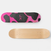 Monogram Koe Hot Pink en zwarte afdrukken Skateboard (Horizontaal)
