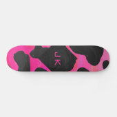 Monogram Koe Hot Pink en zwarte afdrukken Skateboard (Horizontaal)