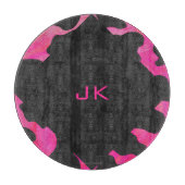 Monogram Koe Hot Pink en zwarte afdrukken Snijplank (Voorkant)