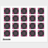 Monogram Koe Hot Pink en zwarte afdrukken Vierkante Sticker (Vel)