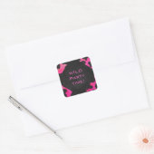 Monogram Koe Hot Pink en zwarte afdrukken Vierkante Sticker (Envelop)
